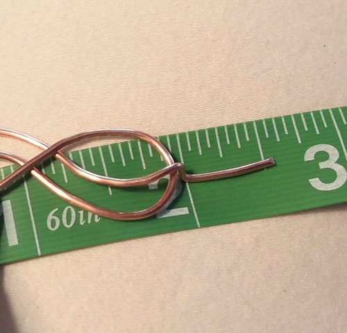 Linda Gale's Echo 8 Link - , Contemporary Wire Jewelry, Lashing, Wire Lashing, Loops, Wire Loop, Wrapped Wire Loop, you'll need to trim the ends to about 5/8